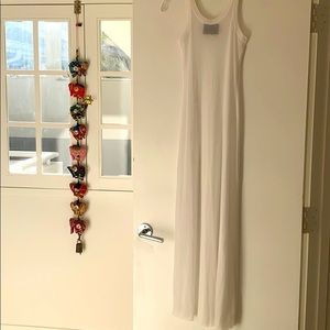 Shear/transparent white dress